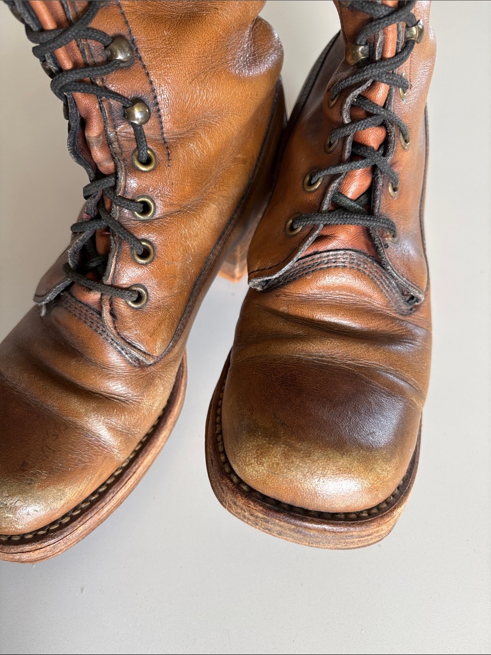 Frye Lace up Boots Black Label Vintage Lace-Up made in the USA Women's Boots - Picture 17 of 17